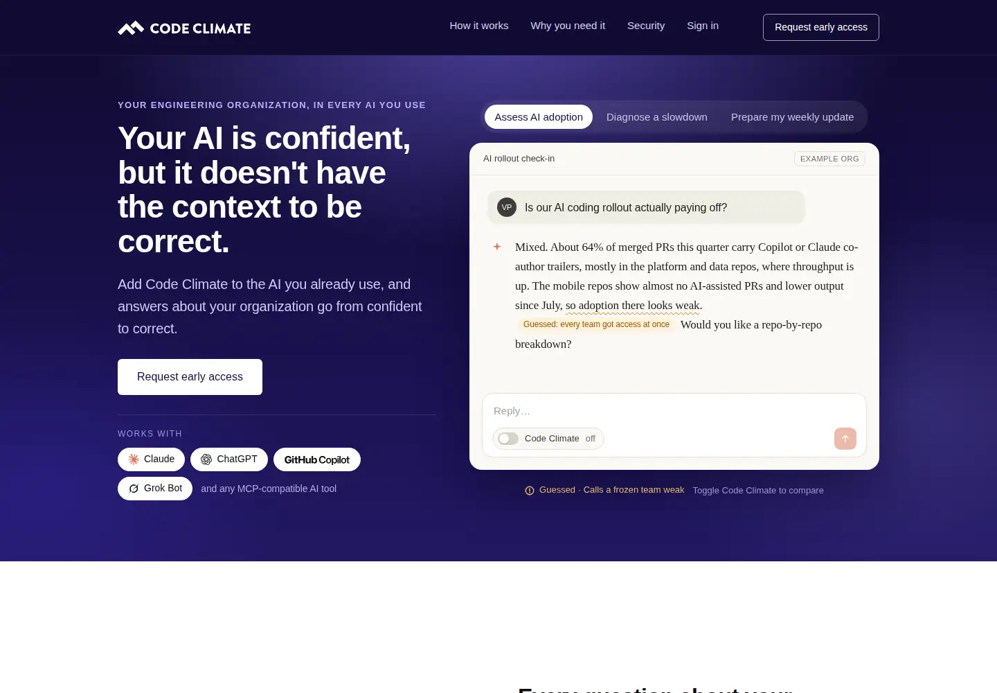 Captured homepage of codeclimate.com in the current scan