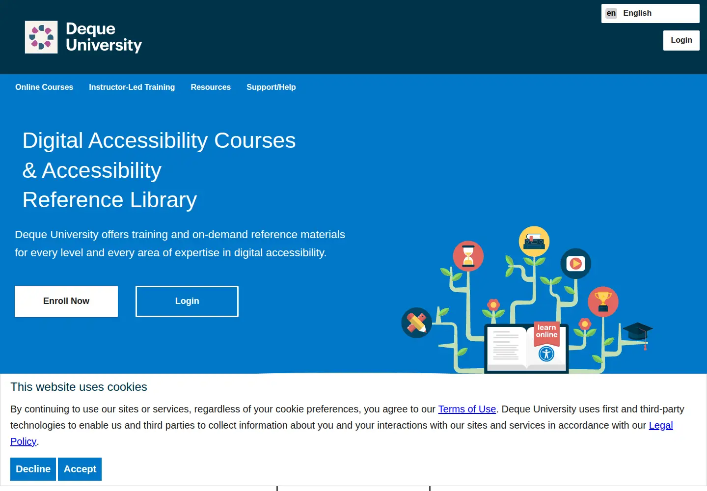 Screenshot of dequeuniversity.com