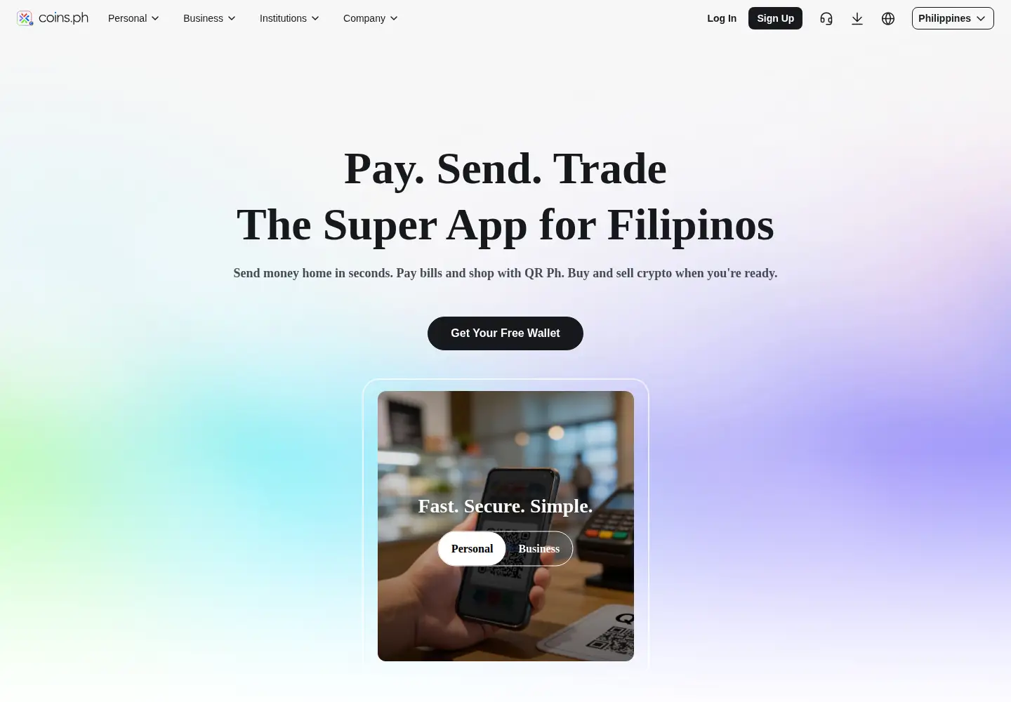 Captured homepage of coins.ph in the current scan