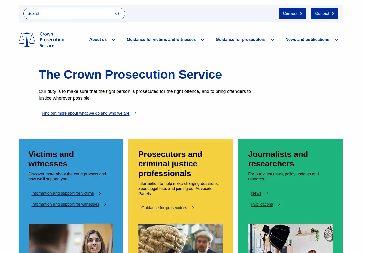 Screenshot of cps.gov.uk