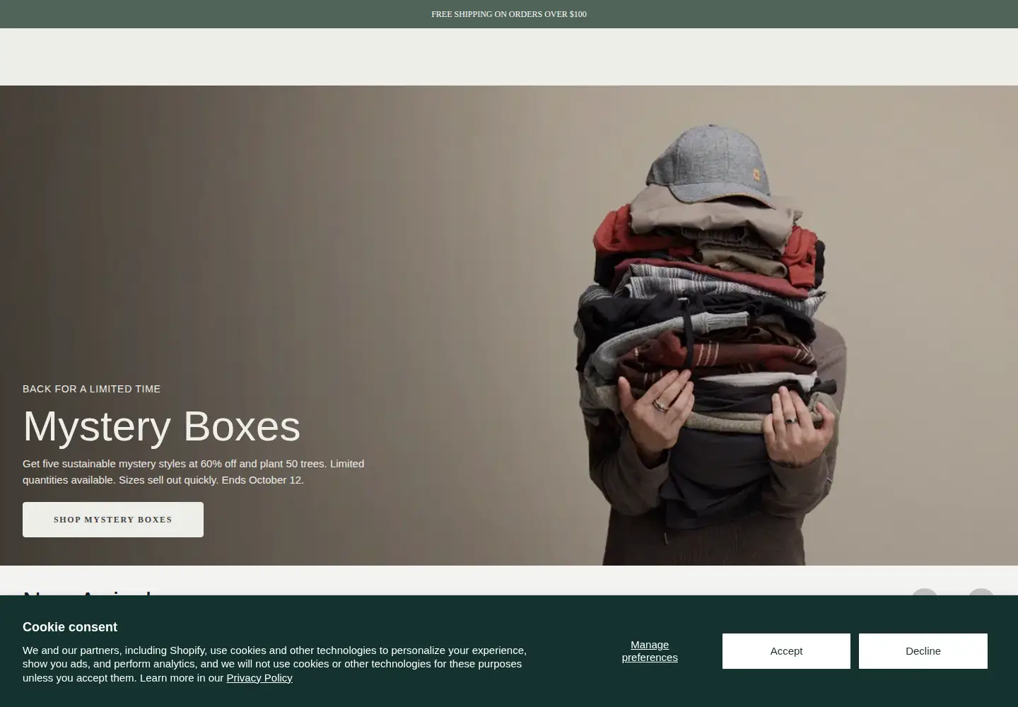 Screenshot of tentree.com