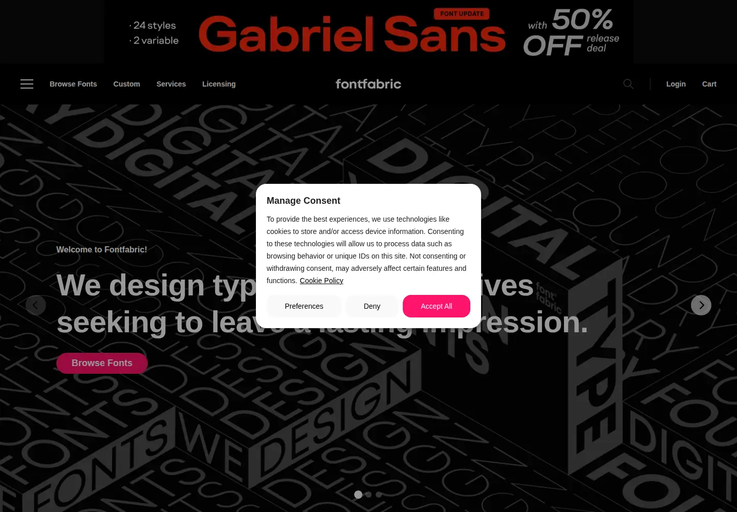 Screenshot of fontfabric.com