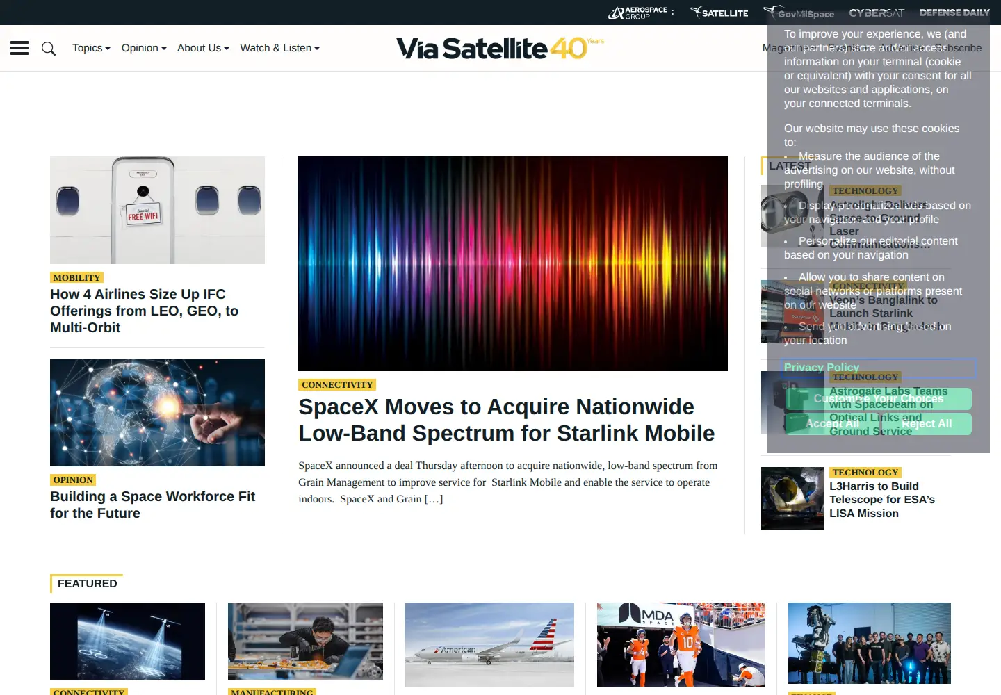 Captured homepage of satellitetoday.com in the current scan