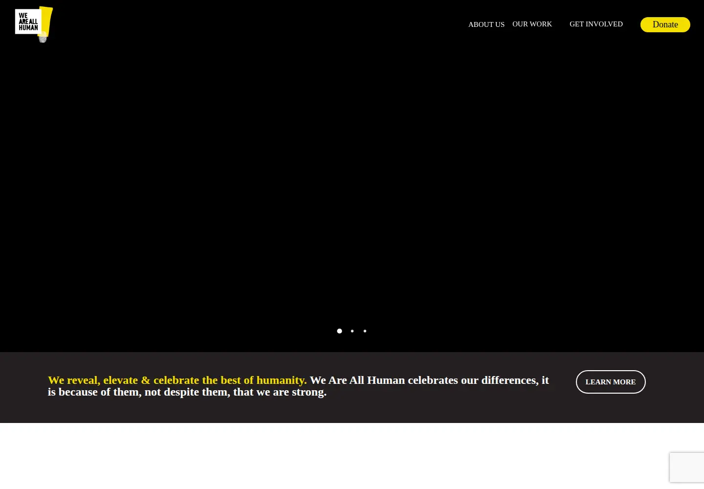 Captured homepage of weareallhuman.org in the current scan