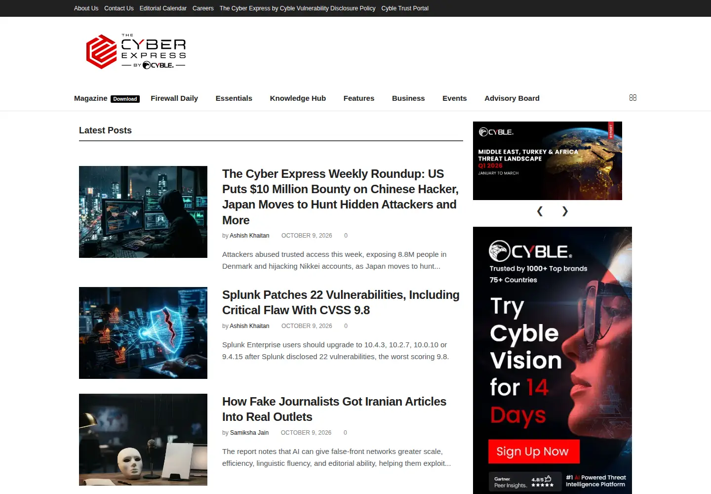 Screenshot of thecyberexpress.com