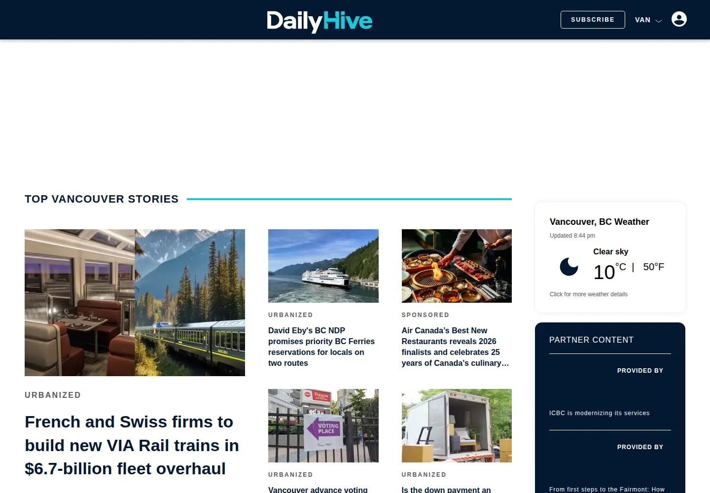 Screenshot of dailyhive.com