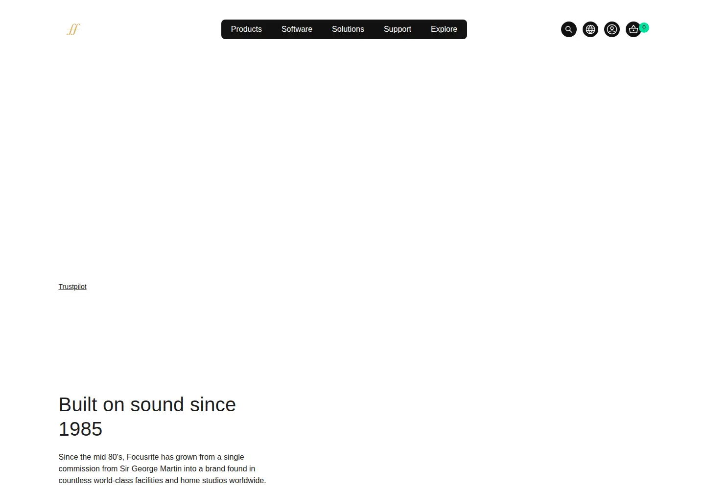 Screenshot of focusrite.com