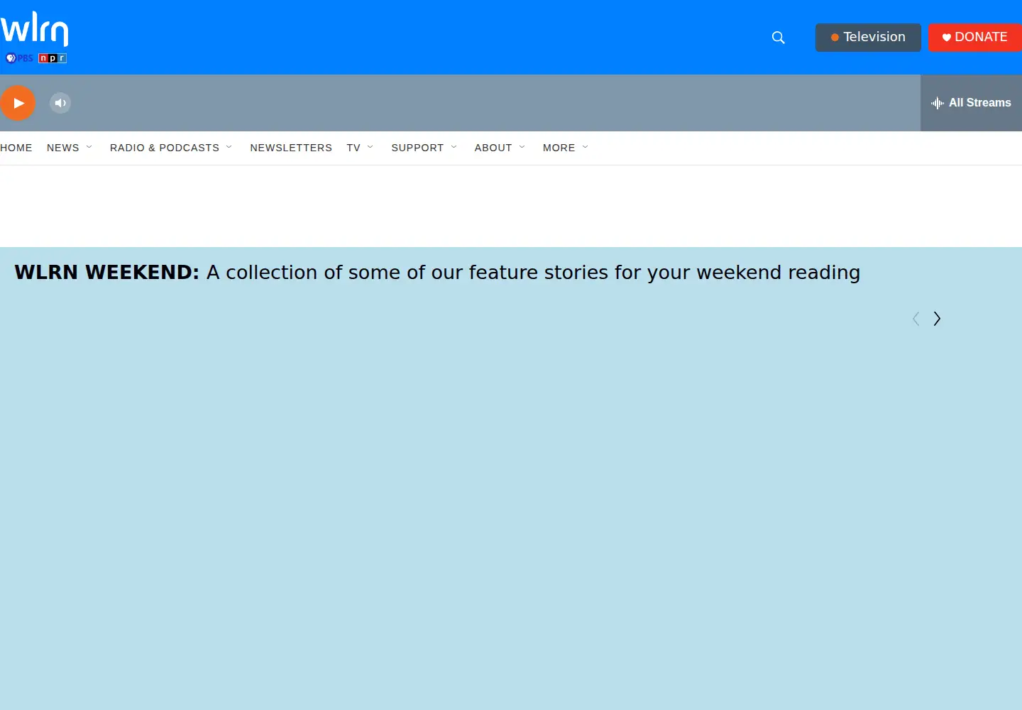 Captured homepage of wlrn.org in the current scan