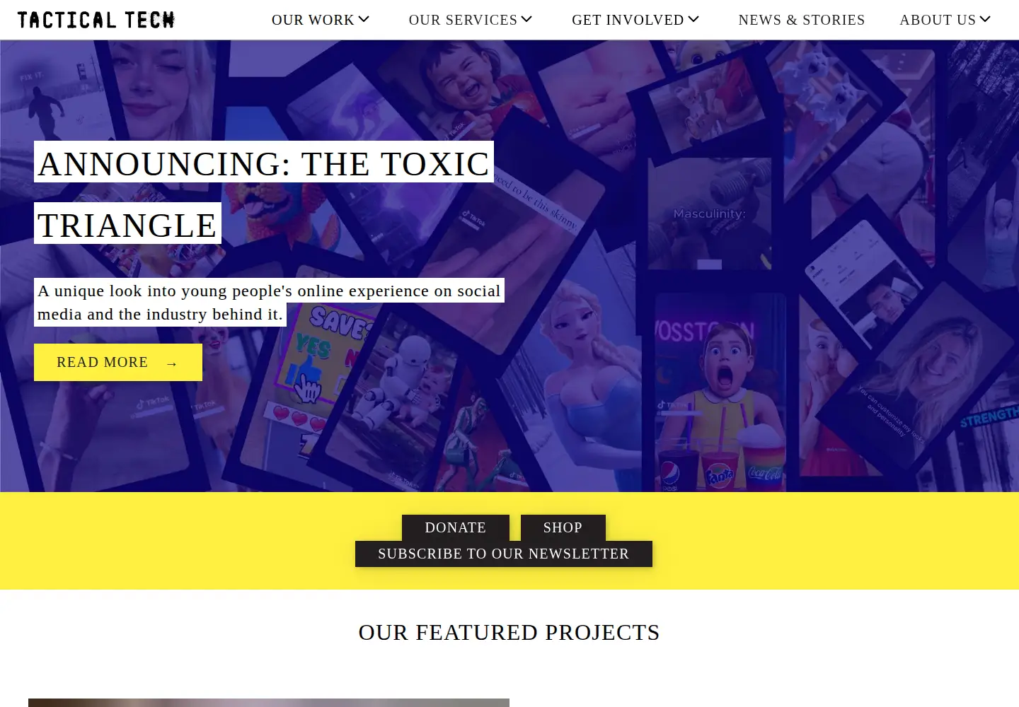 Captured homepage of tacticaltech.org in the current scan