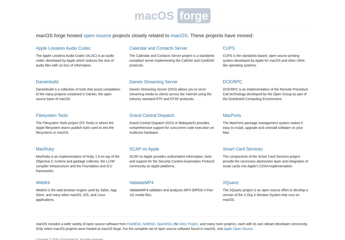 Screenshot of macosforge.org