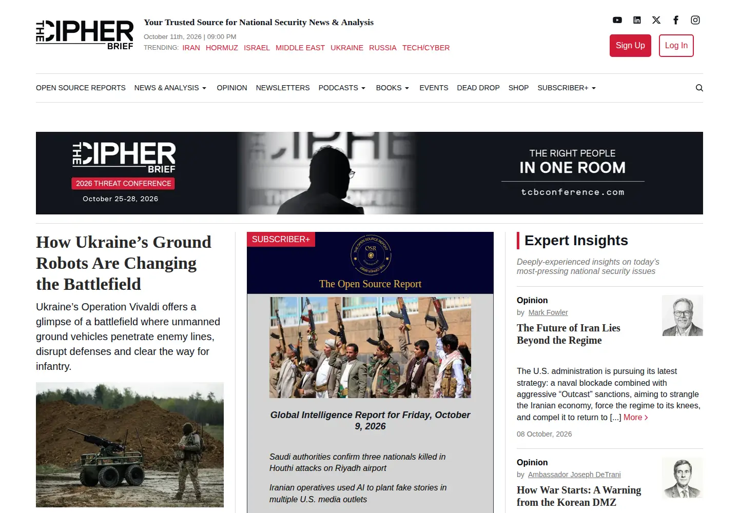Screenshot of thecipherbrief.com