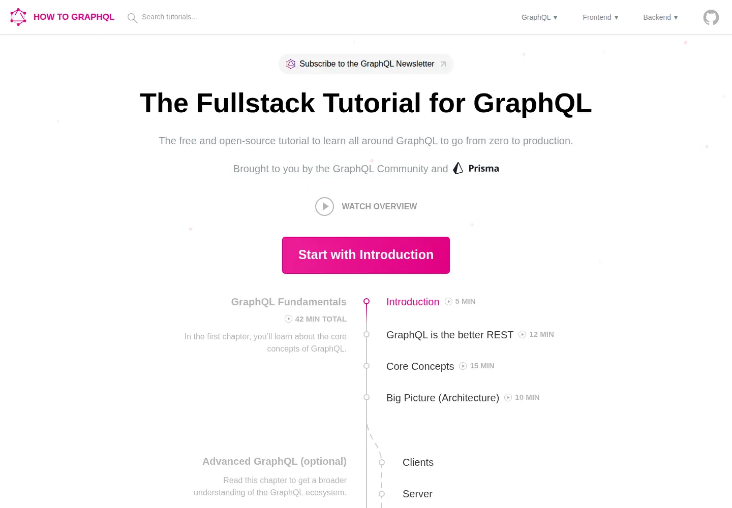 Screenshot of howtographql.com