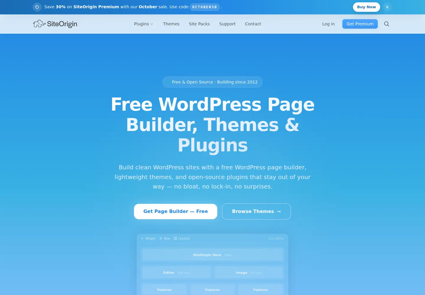 Screenshot of siteorigin.com