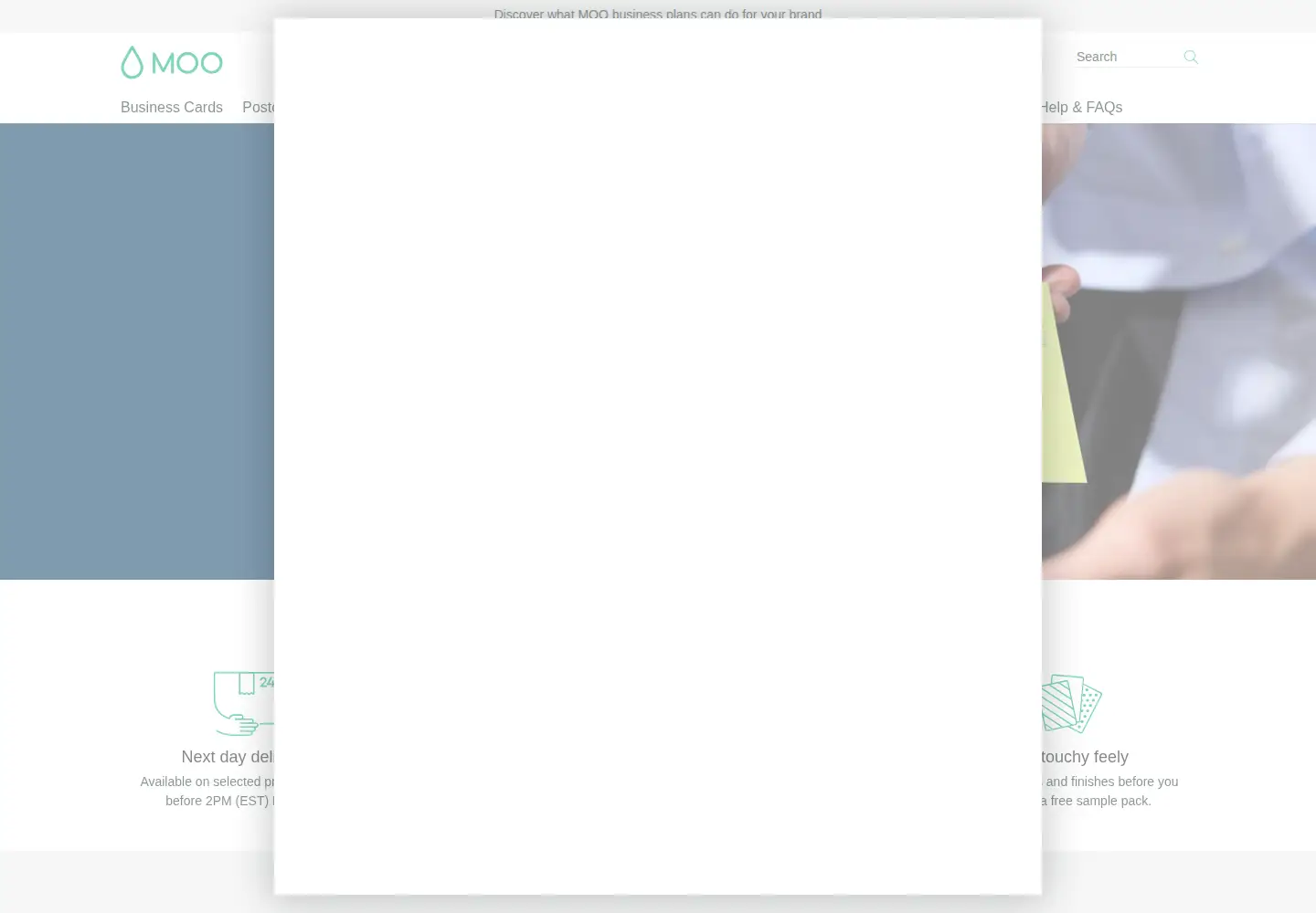 Captured homepage of moo.com in the current scan