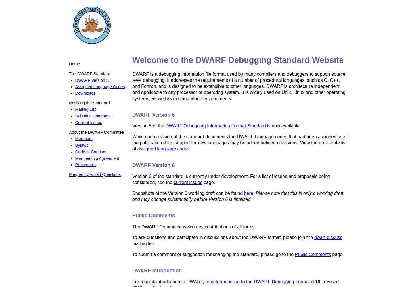 Captured homepage of dwarfstd.org in the current scan