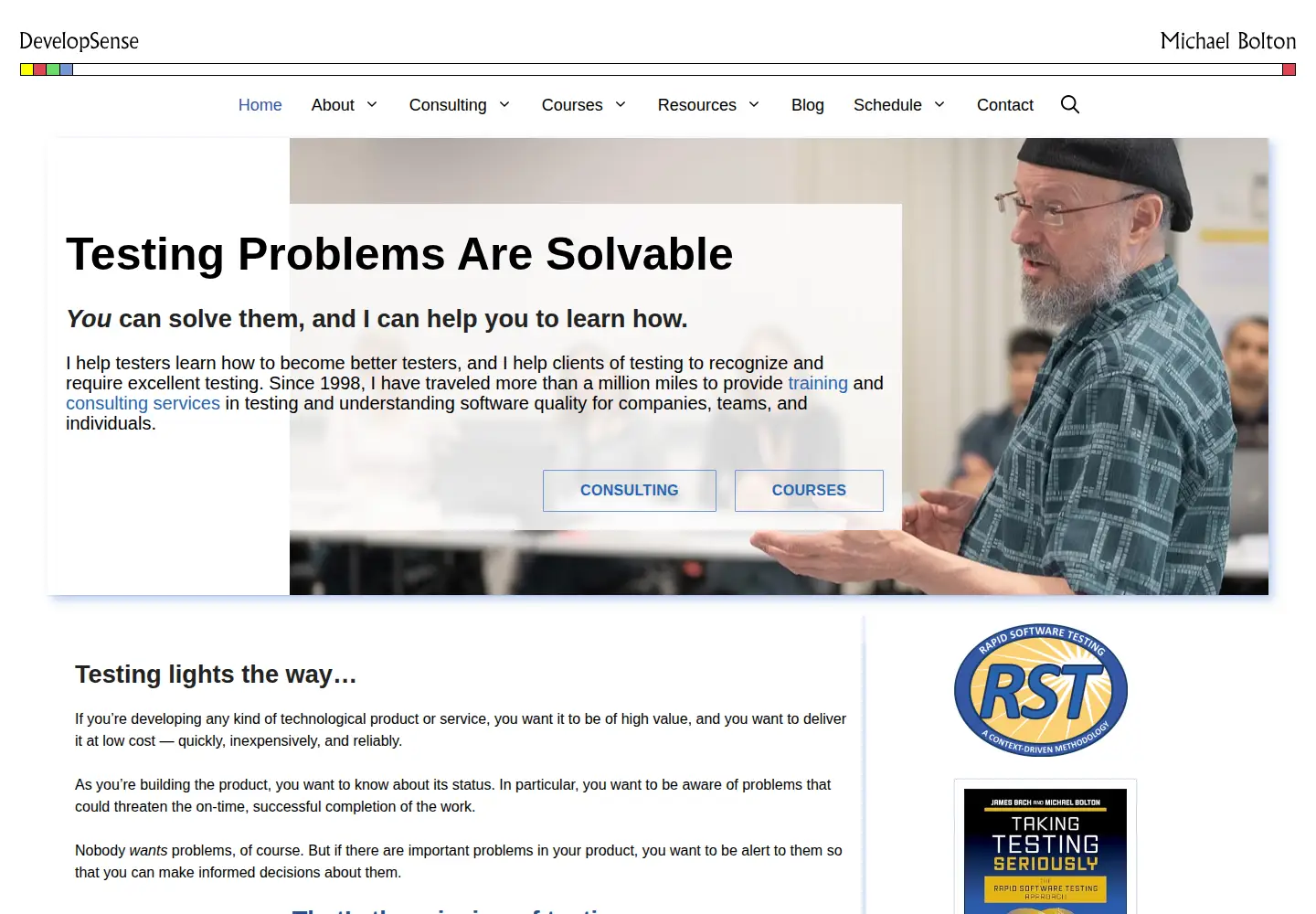 Captured homepage of developsense.com in the current scan