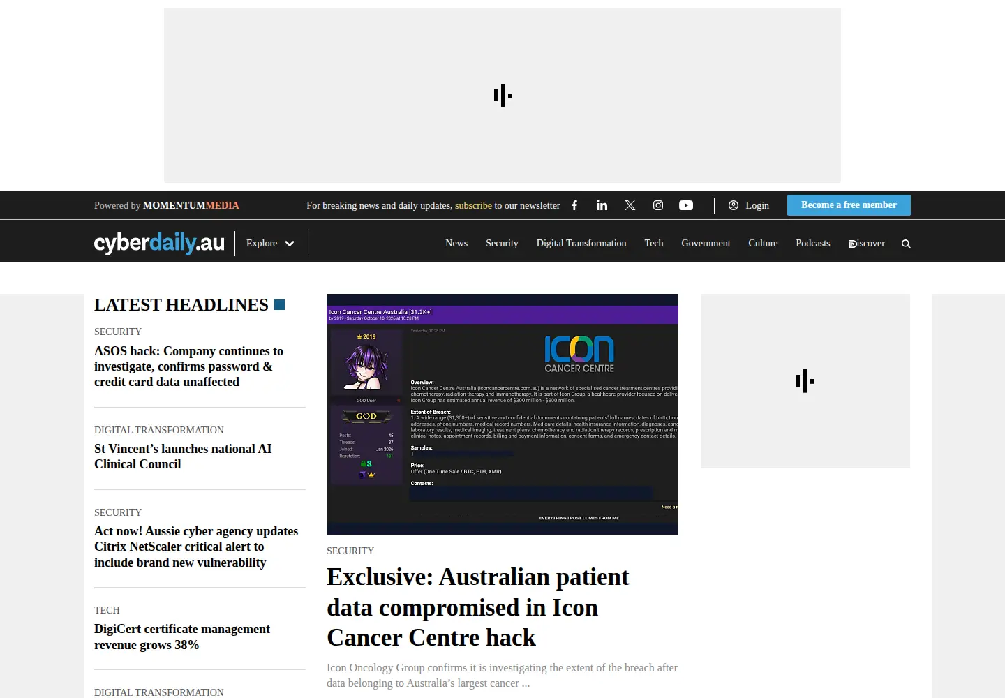 Screenshot of cyberdaily.au