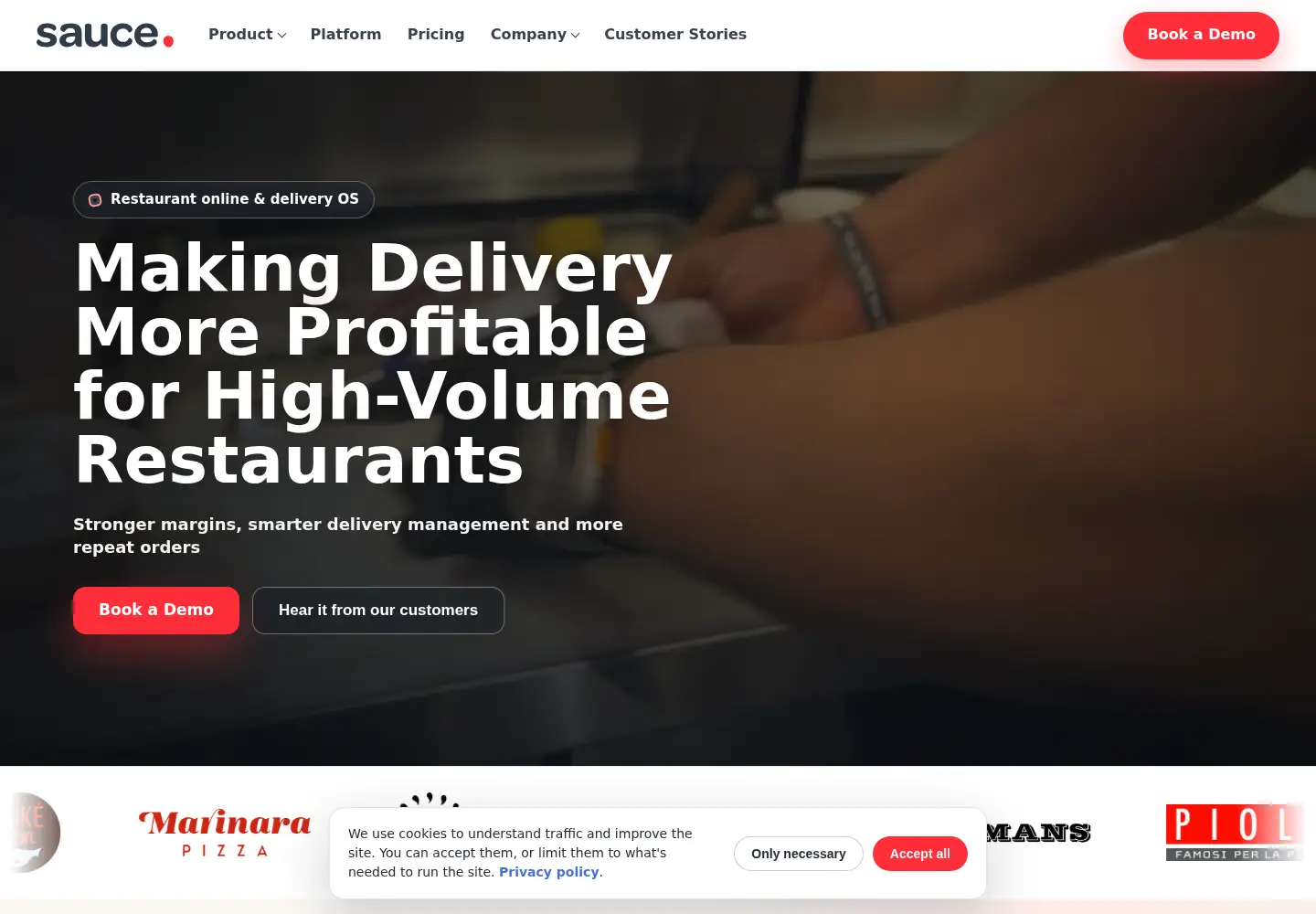 Captured homepage of getsauce.com in the current scan