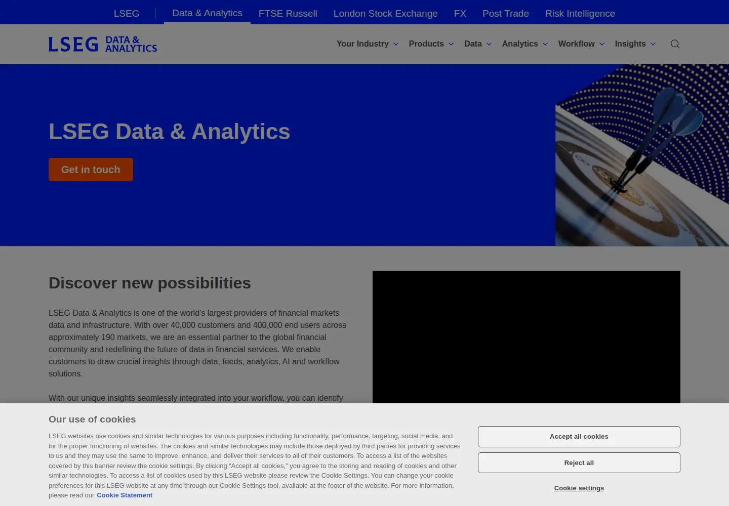 Captured homepage of refinitiv.com in the current scan