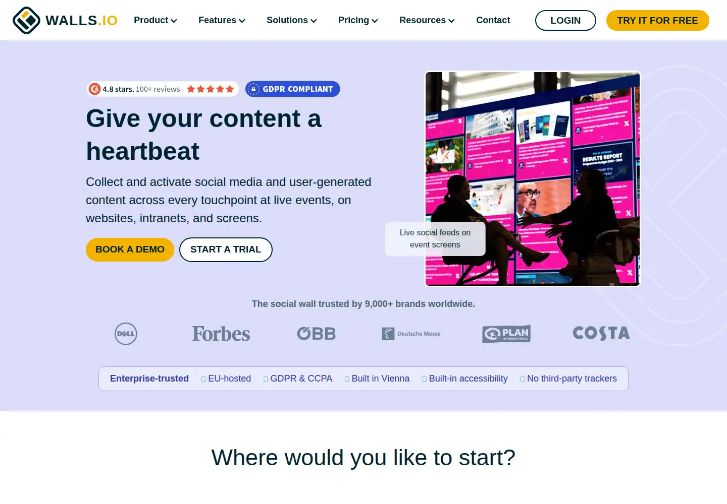 Captured homepage of walls.io in the current scan