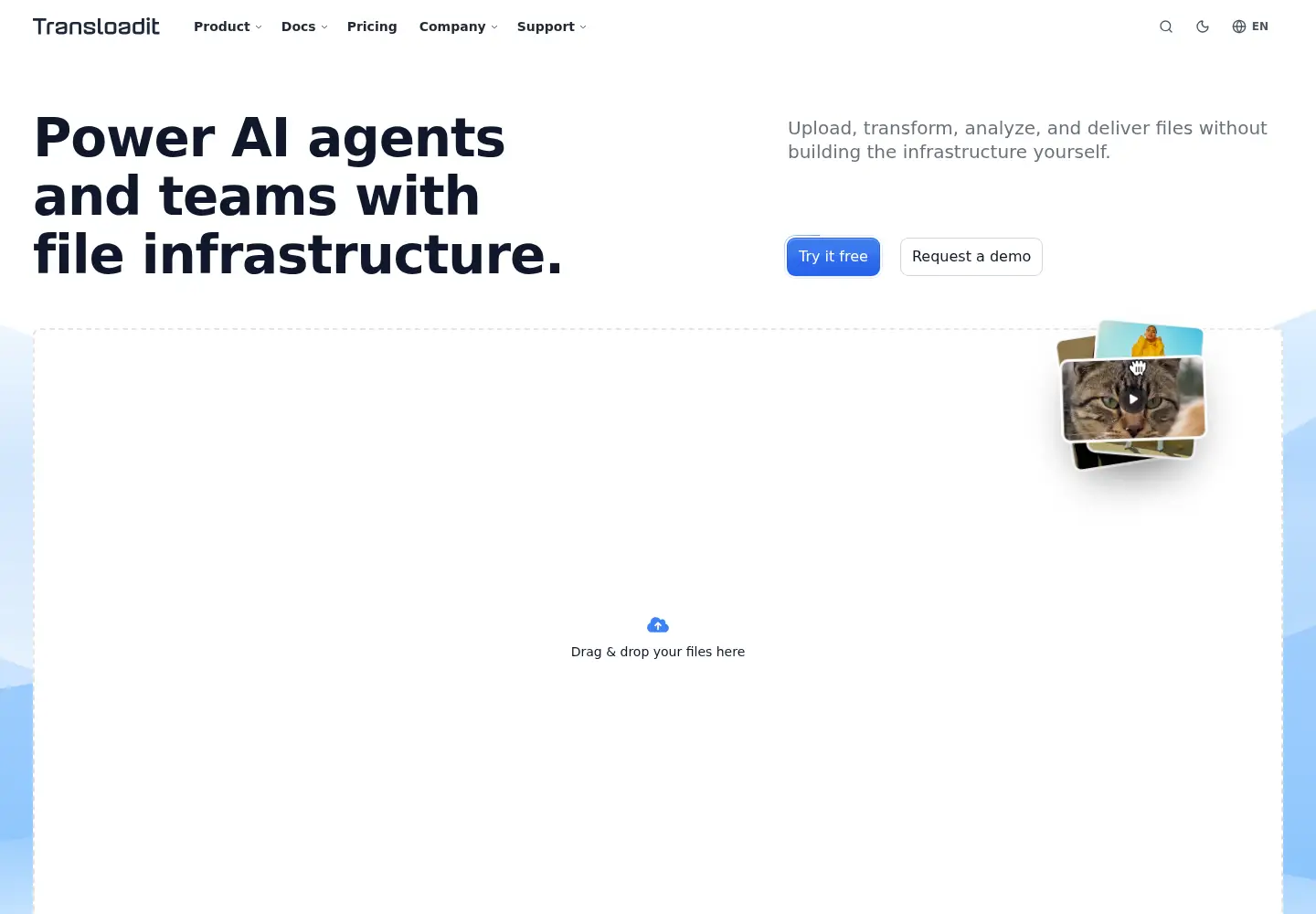 Screenshot of transloadit.com
