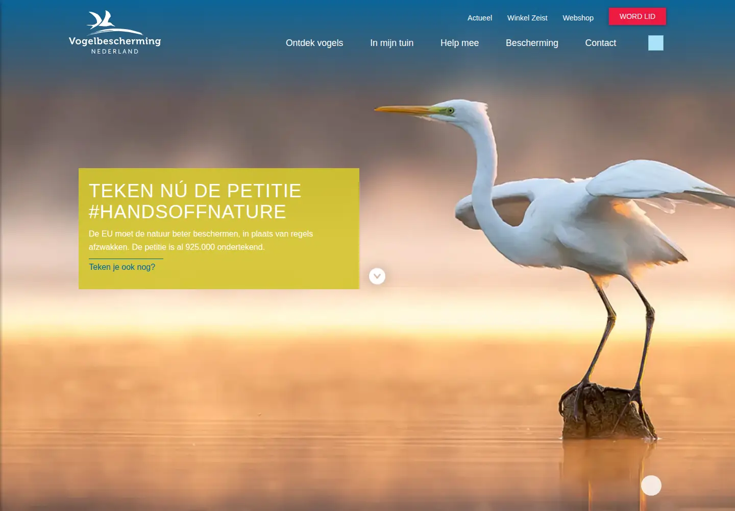 Screenshot of vogelbescherming.nl