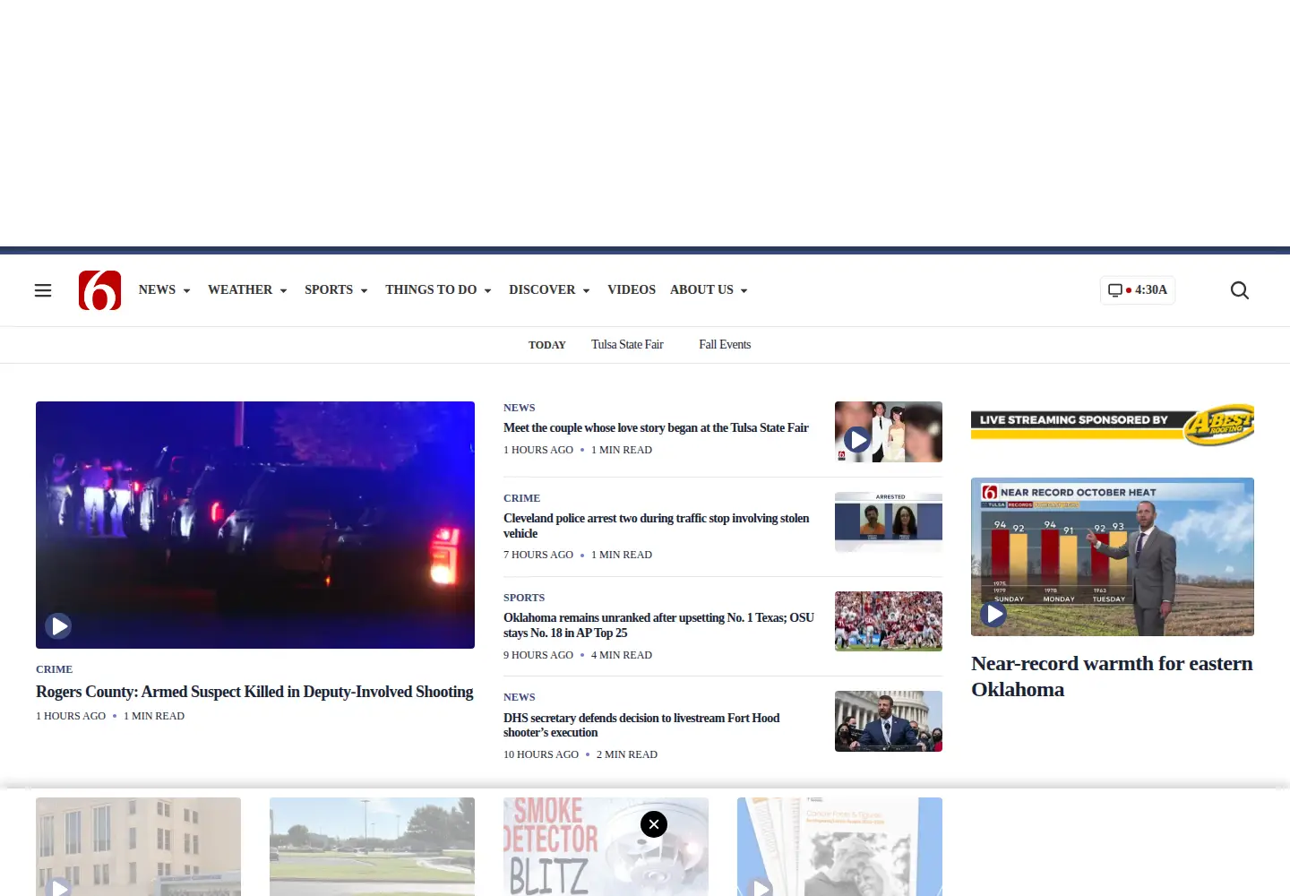 Captured homepage of newson6.com in the current scan