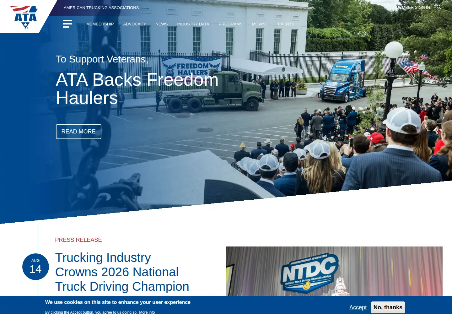 Screenshot of trucking.org