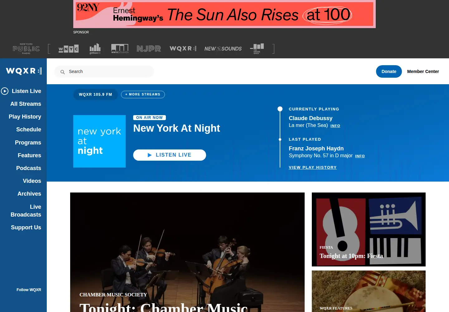 Screenshot of wqxr.org
