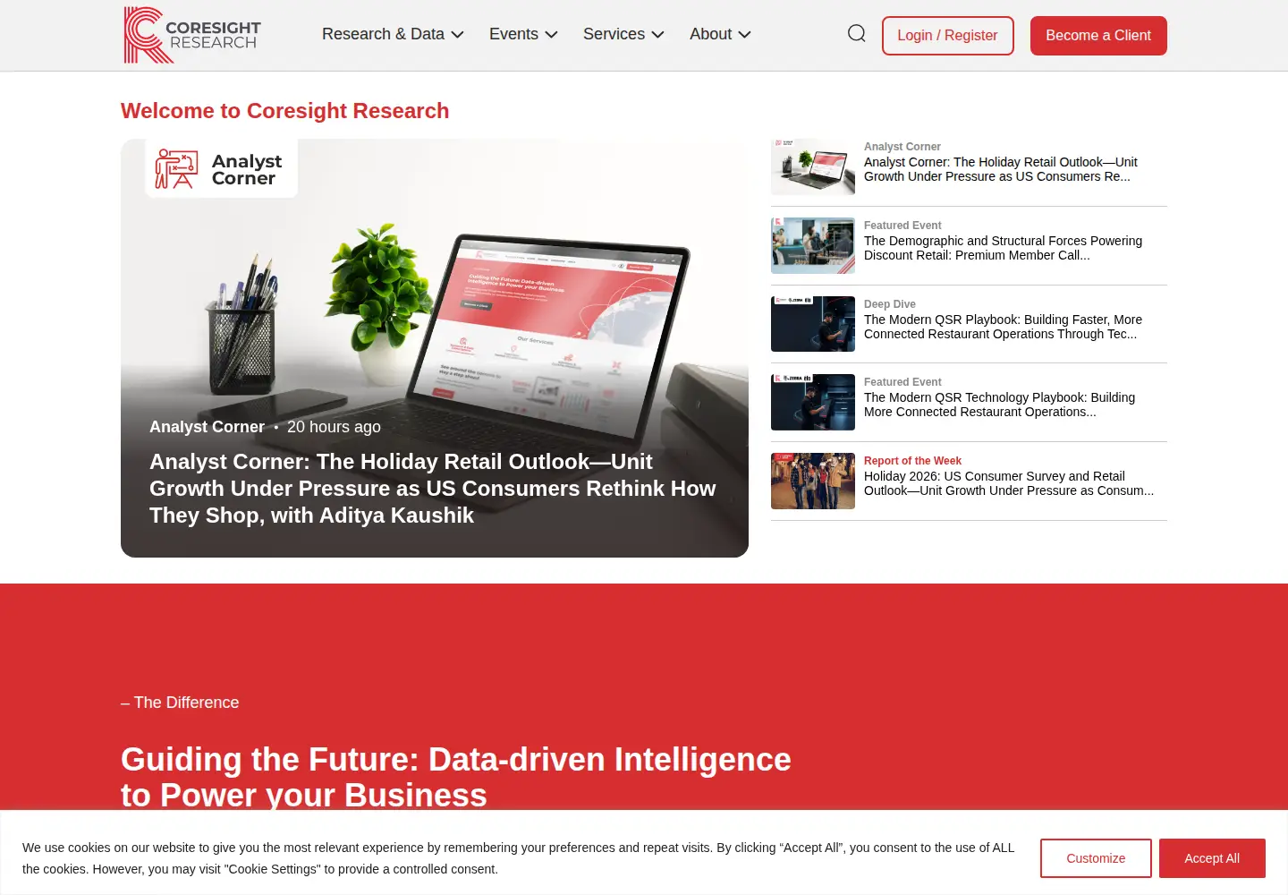 Screenshot of coresight.com