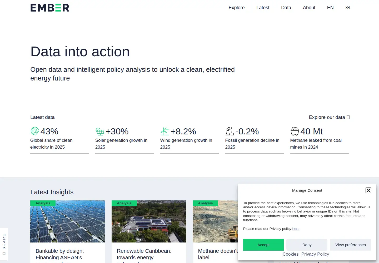 Captured homepage of ember-energy.org in the current scan
