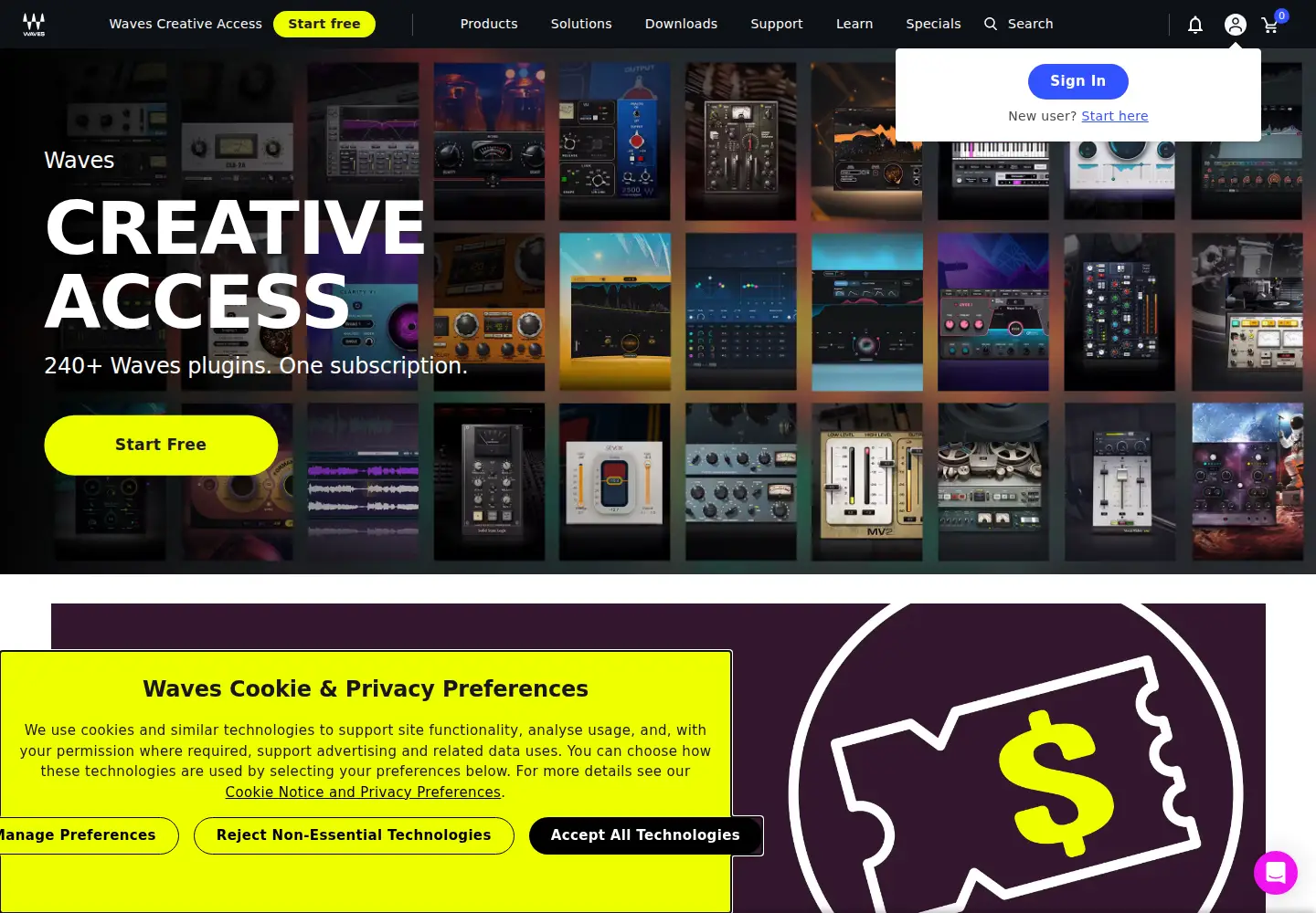 Screenshot of waves.com