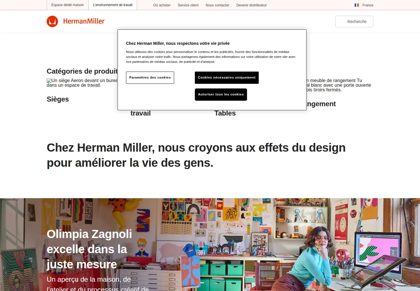 Screenshot of hermanmiller.com