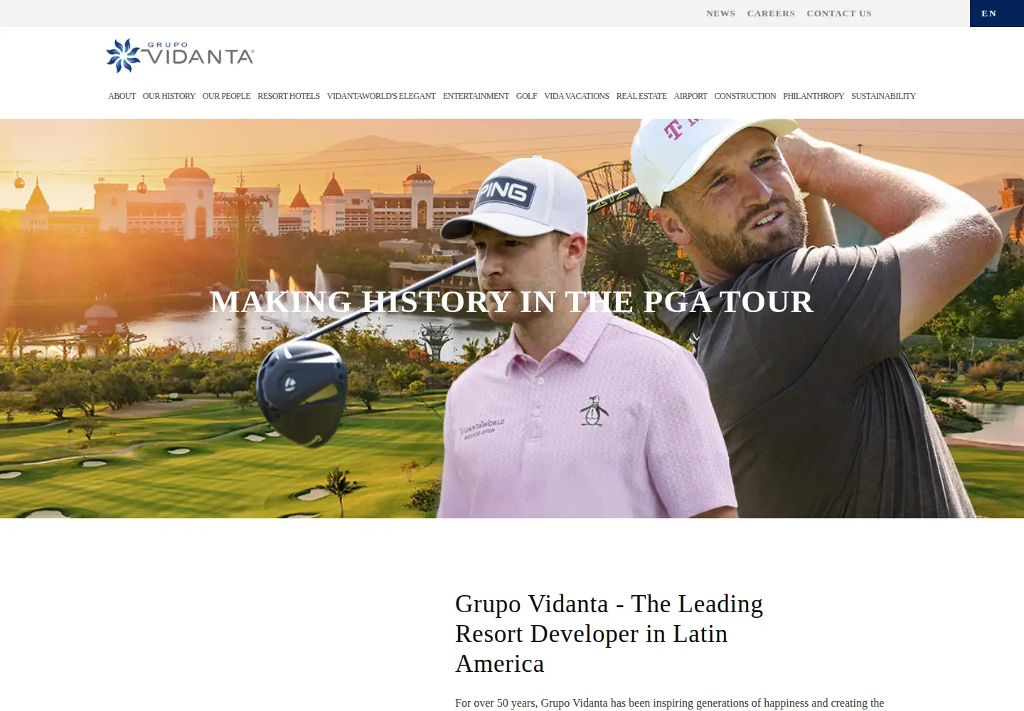 Captured homepage of grupovidanta.com in the current scan