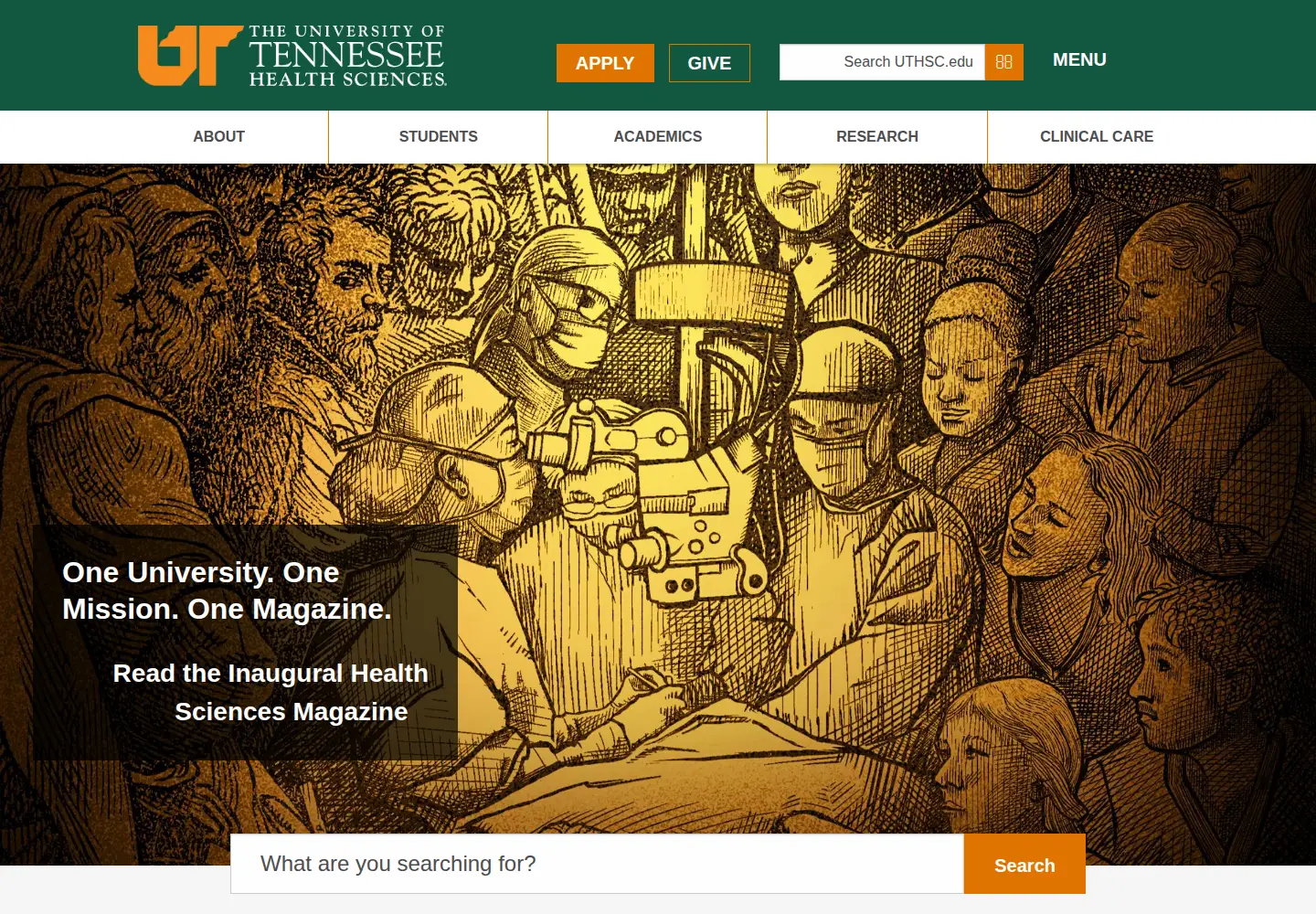 Captured homepage of uthsc.edu in the current scan