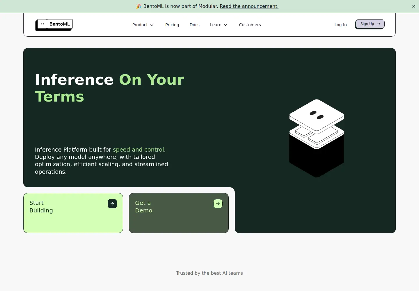 Screenshot of bentoml.com