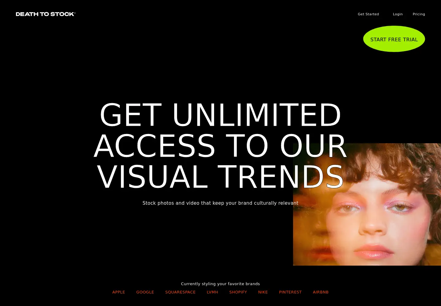Captured homepage of deathtothestockphoto.com in the current scan