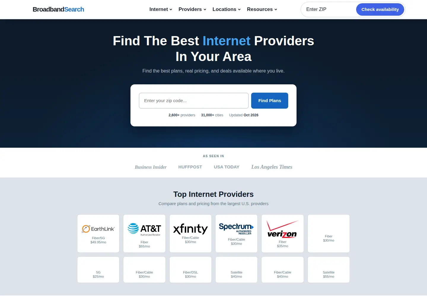 Screenshot of broadbandsearch.net