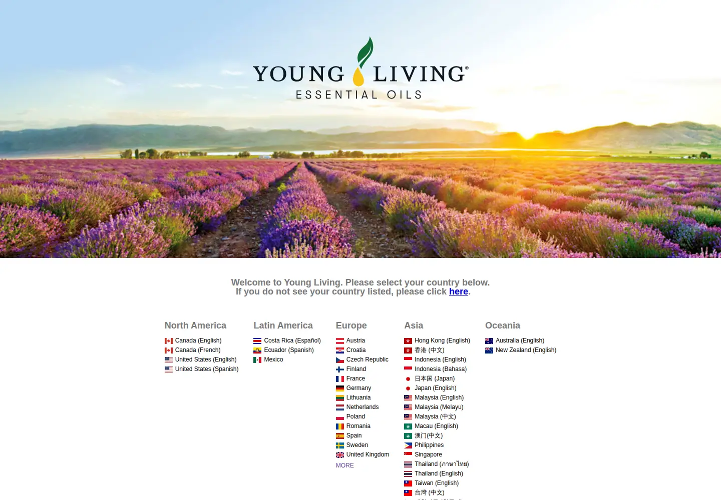 Screenshot of youngliving.com