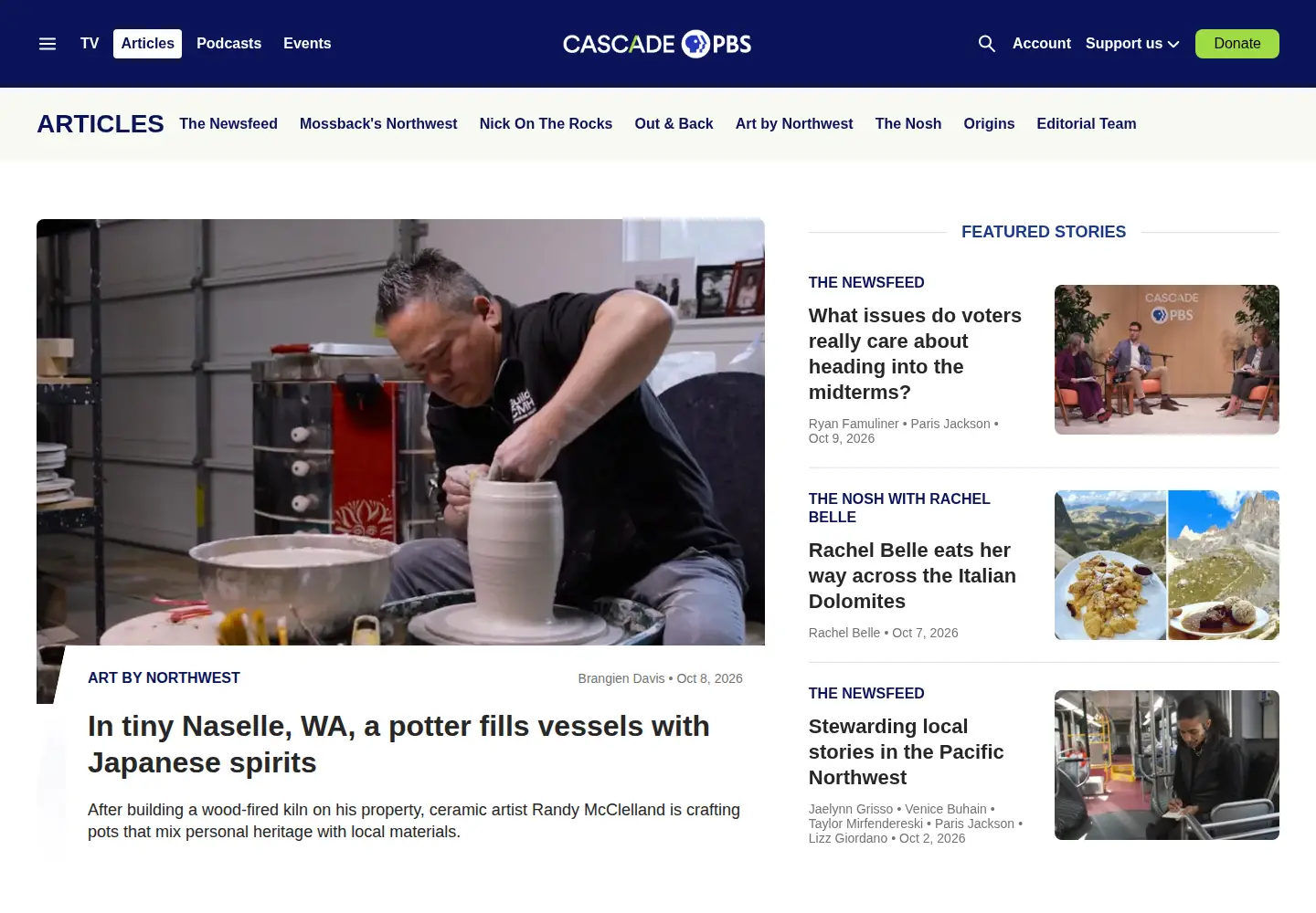Captured homepage of crosscut.com in the current scan