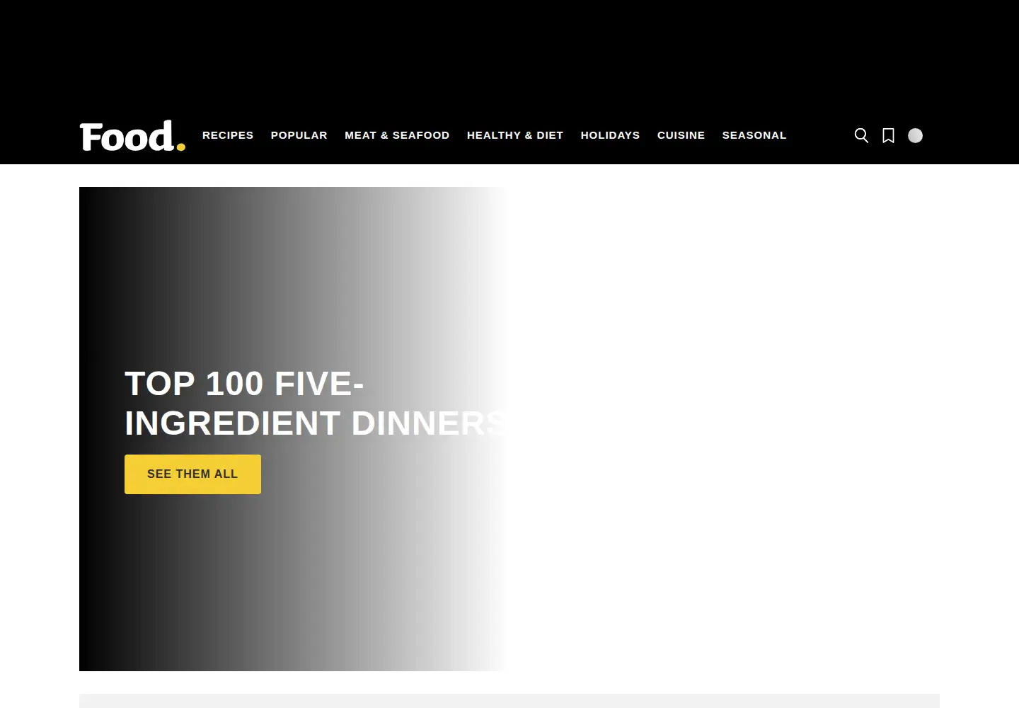 Screenshot of food.com