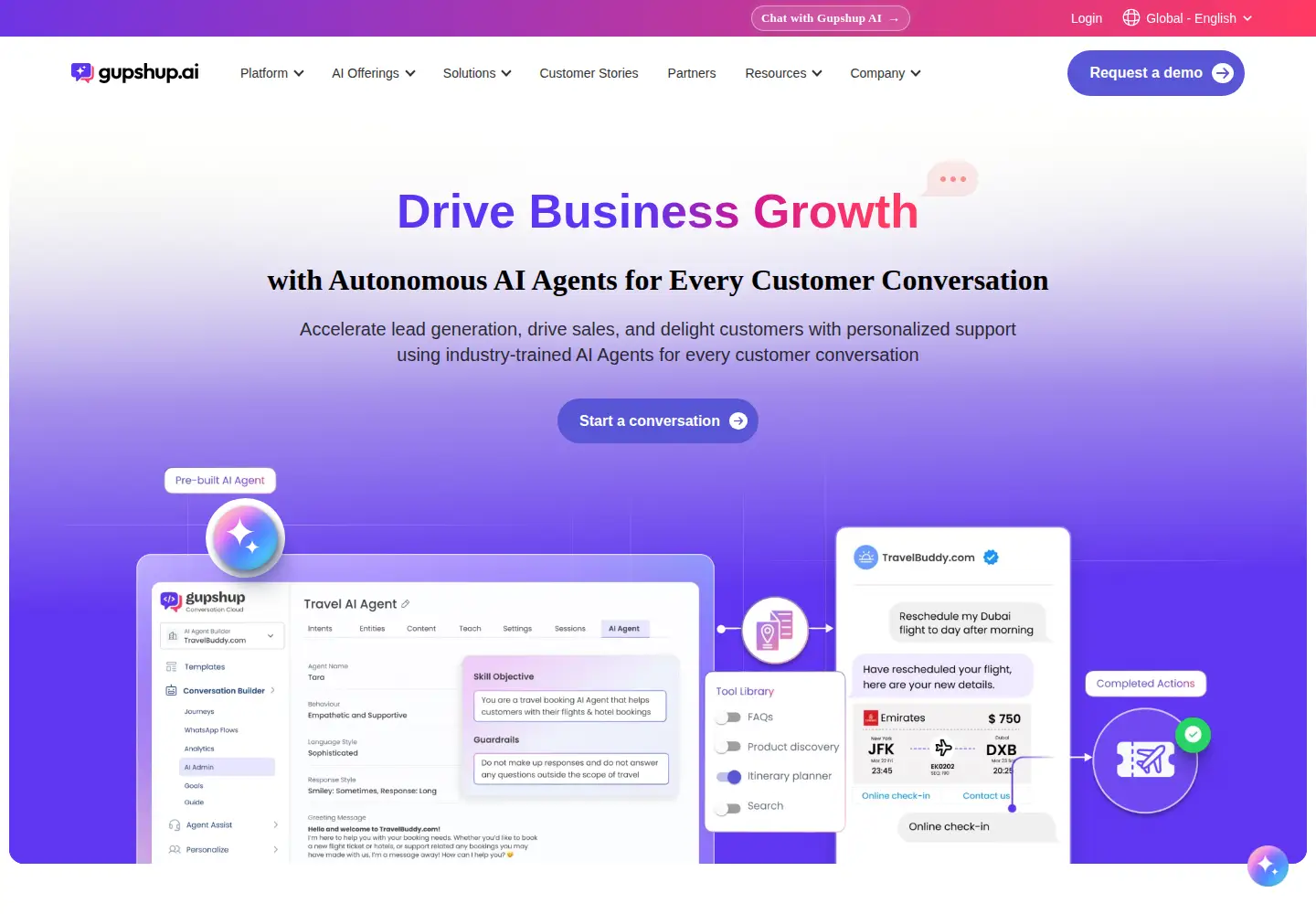 Screenshot of gupshup.io