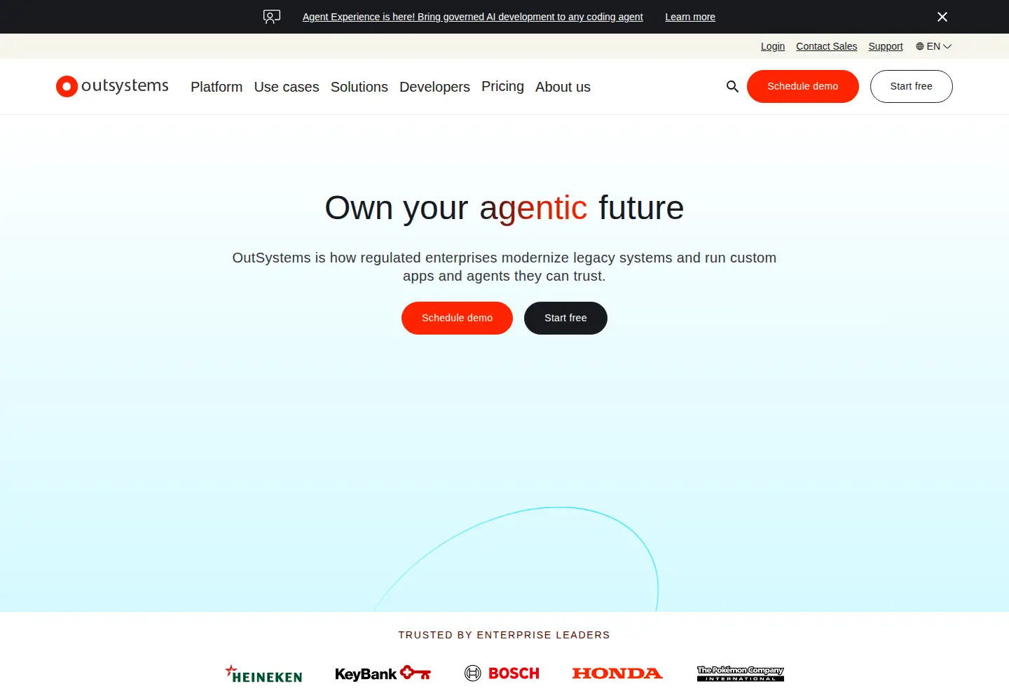 Captured homepage of outsystems.com in the current scan