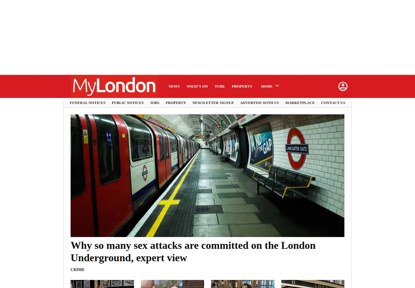 Captured homepage of mylondon.news in the current scan