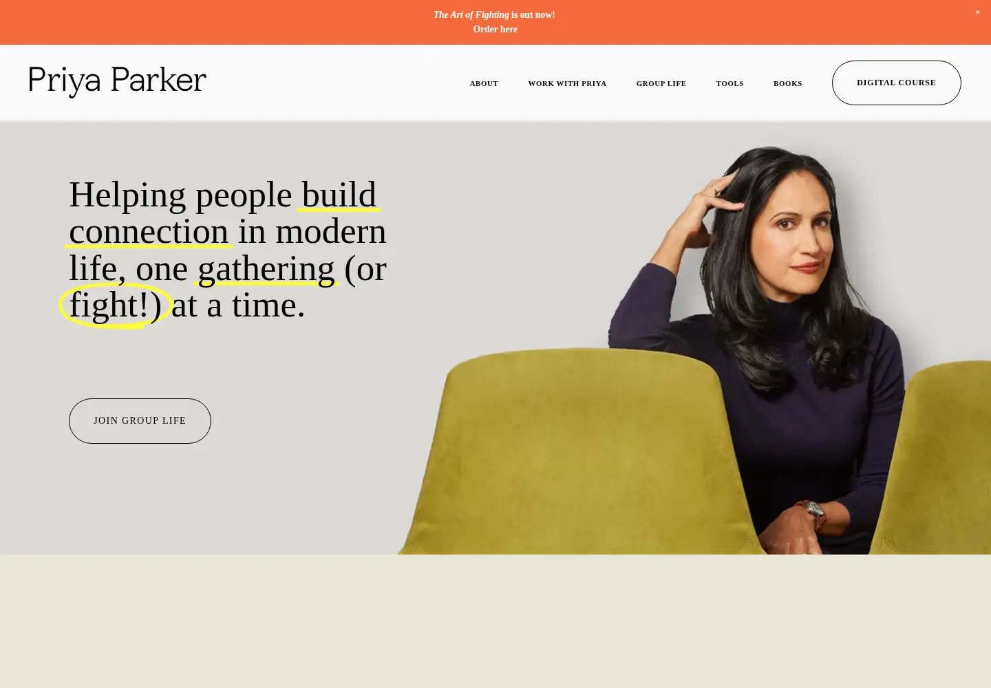Screenshot of priyaparker.com