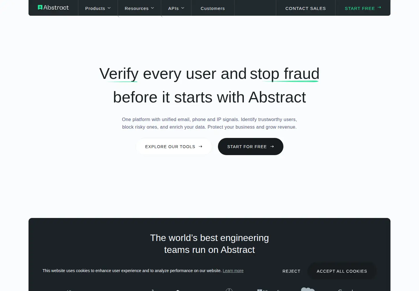 Screenshot of abstractapi.com