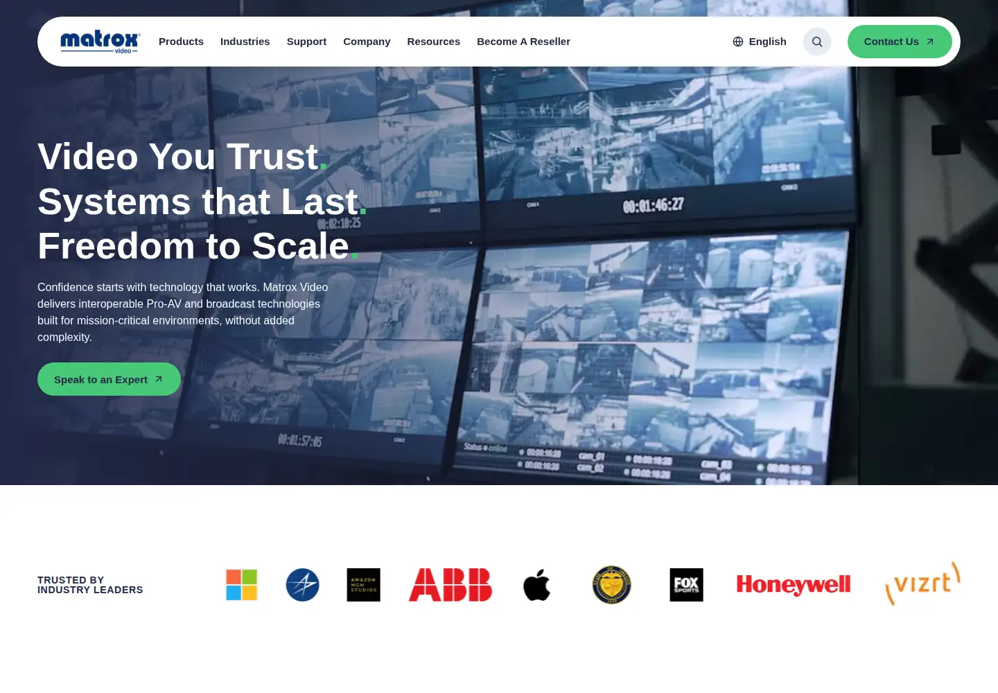 Captured homepage of matrox.com in the current scan