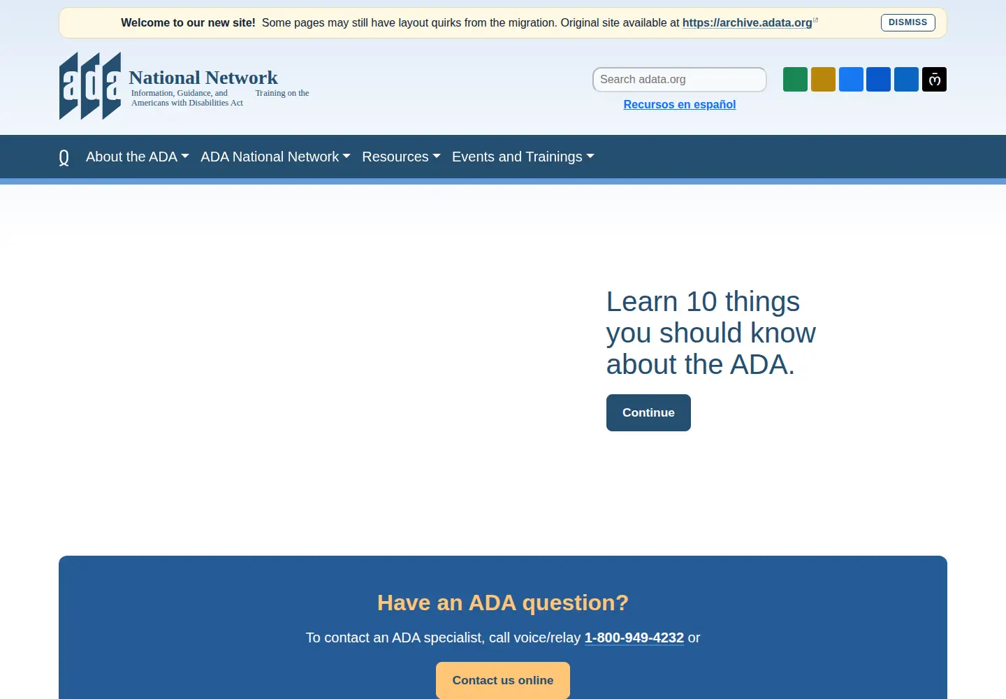 Captured homepage of adata.org in the current scan