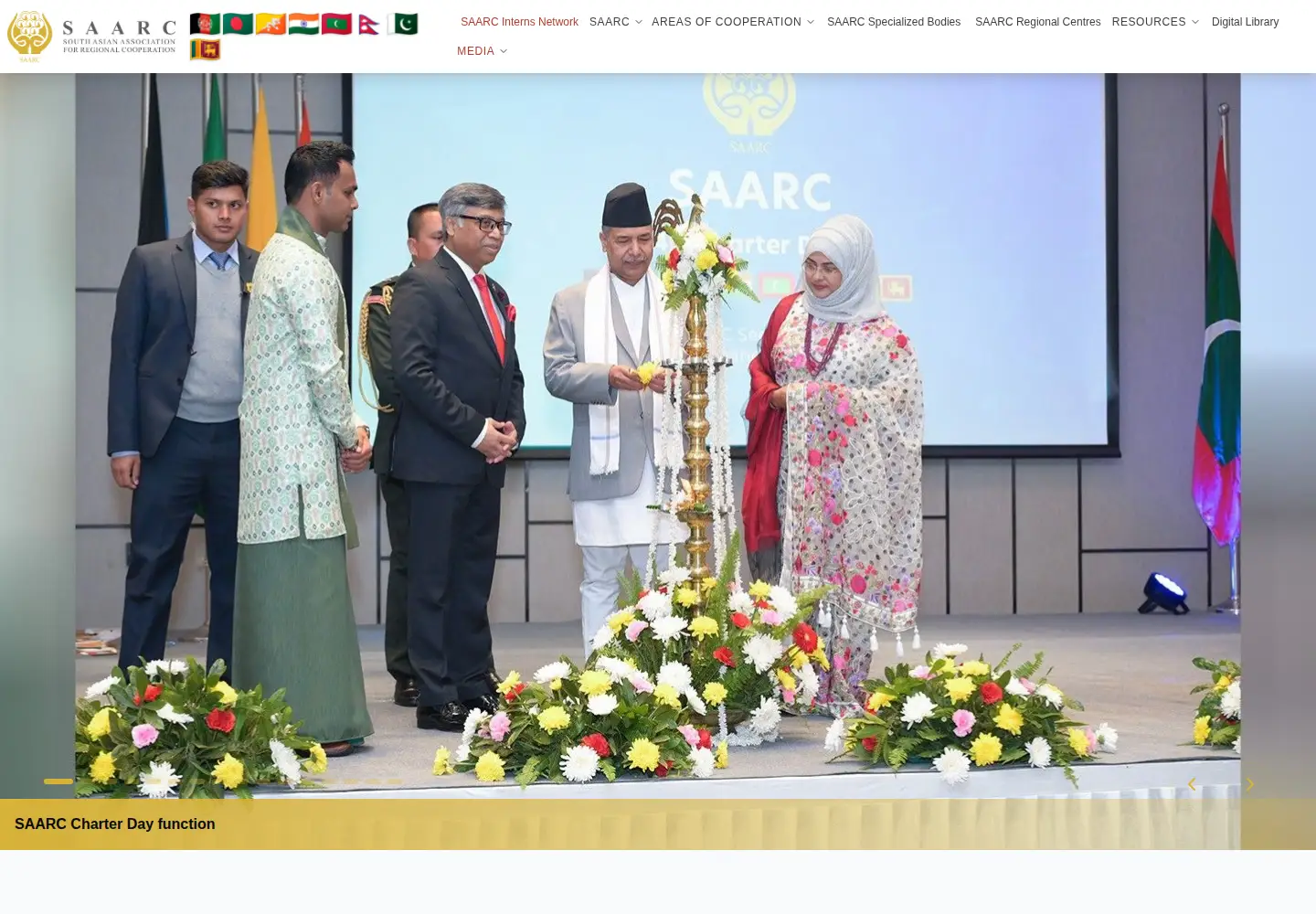 Captured homepage of saarc-sec.org in the current scan