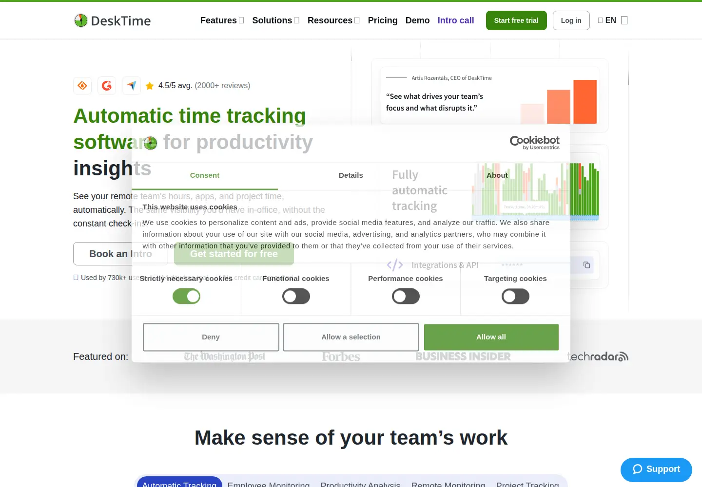 Screenshot of desktime.com
